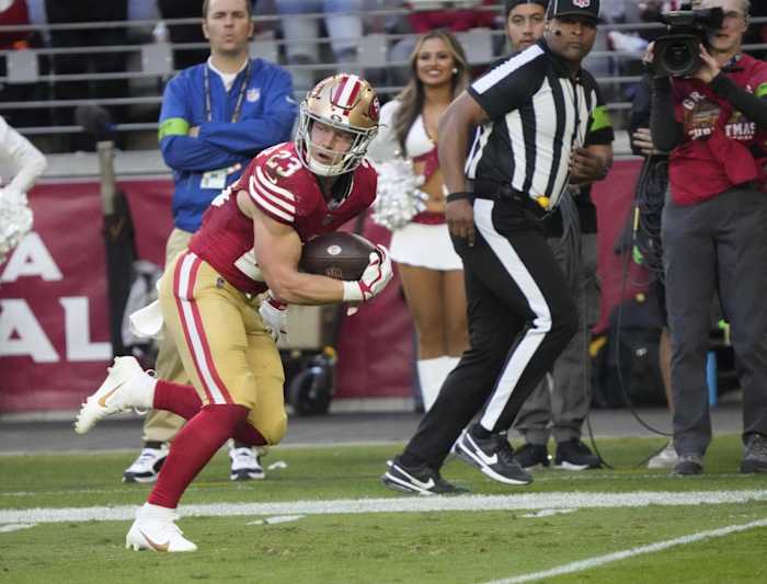 San Francisco running back Christian McCaffrey had another big day against the Cardinals with 182 all-purpose yards.